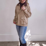 Faux Suede Barn Jacket-Coat & Jackets- Hometown Style HTS, women's in store and online boutique located in Ingersoll, Ontario