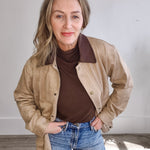 Faux Suede Barn Jacket-Coat & Jackets- Hometown Style HTS, women's in store and online boutique located in Ingersoll, Ontario