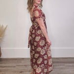 Floral Sweetheart Neckline Dress-Special Occasion Dresses- Hometown Style HTS, women's in store and online boutique located in Ingersoll, Ontario