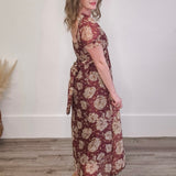 Floral Sweetheart Neckline Dress-Special Occasion Dresses- Hometown Style HTS, women's in store and online boutique located in Ingersoll, Ontario