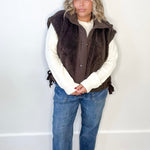 Cozy Sherpa Vest - Brown-vest- Hometown Style HTS, women's in store and online boutique located in Ingersoll, Ontario