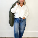 Niel V Neck Pullover - Chalk-Sweater- Hometown Style HTS, women's in store and online boutique located in Ingersoll, Ontario