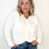 Niel V Neck Pullover - Chalk-Sweater- Hometown Style HTS, women's in store and online boutique located in Ingersoll, Ontario