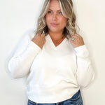 Niel V Neck Pullover - Chalk-Sweater- Hometown Style HTS, women's in store and online boutique located in Ingersoll, Ontario