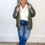 Barn Jacket/Utility Jacket - Olive-Coat & Jackets- Hometown Style HTS, women's in store and online boutique located in Ingersoll, Ontario