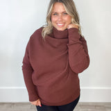Slouch Neck, Dolman Sleeve Sweater - Brown-Sweater- Hometown Style HTS, women's in store and online boutique located in Ingersoll, Ontario