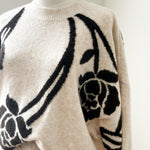 BYOMEA FLOWER JUMPER 4 - Birch/Java-Sweaters and Cardigans- Hometown Style HTS, women's in store and online boutique located in Ingersoll, Ontario