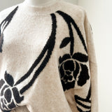 BYOMEA FLOWER JUMPER 4 - Birch/Java-Sweaters and Cardigans- Hometown Style HTS, women's in store and online boutique located in Ingersoll, Ontario