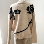 BYOMEA FLOWER JUMPER 4 - Birch/Java-Sweaters and Cardigans- Hometown Style HTS, women's in store and online boutique located in Ingersoll, Ontario
