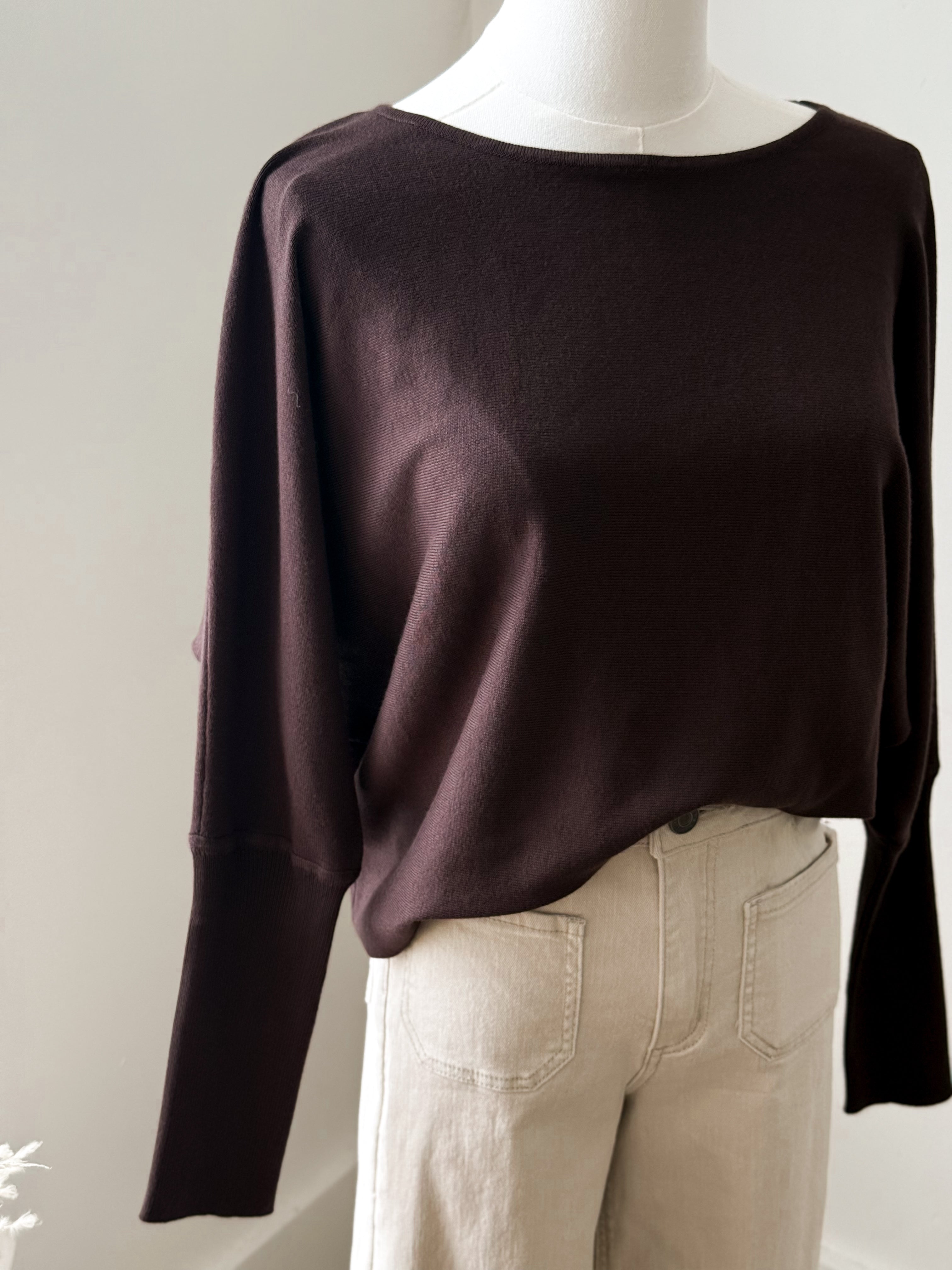 BYMMORLA BAT JUMPER - Java-Casual Tops- Hometown Style HTS, women's in store and online boutique located in Ingersoll, Ontario