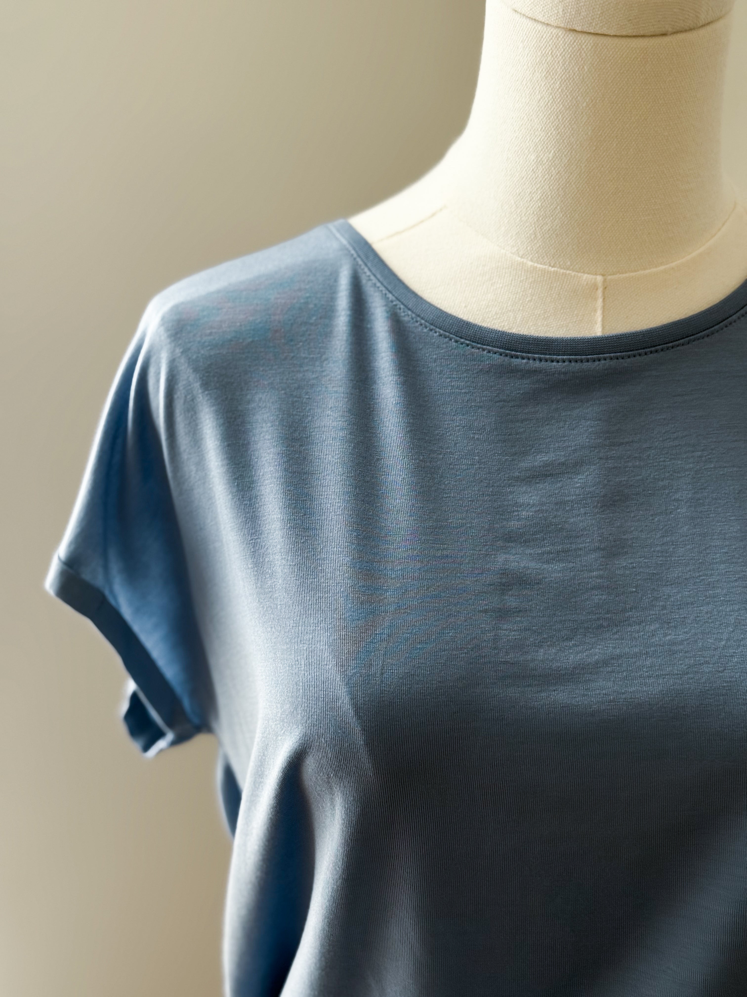 VMAVA PLAIN SS TOP JRS - Periwinkle-Casual Tops- Hometown Style HTS, women's in store and online boutique located in Ingersoll, Ontario