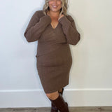 Cable Crossover Knit Dress - Coco-dress- Hometown Style HTS, women's in store and online boutique located in Ingersoll, Ontario