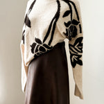 BYOMEA FLOWER JUMPER 4 - Birch/Java-Sweaters and Cardigans- Hometown Style HTS, women's in store and online boutique located in Ingersoll, Ontario
