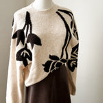 BYOMEA FLOWER JUMPER 4 - Birch/Java-Sweaters and Cardigans- Hometown Style HTS, women's in store and online boutique located in Ingersoll, Ontario