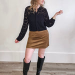 Ciera Suede Mini Skirt - Coconut-Skirt- Hometown Style HTS, women's in store and online boutique located in Ingersoll, Ontario