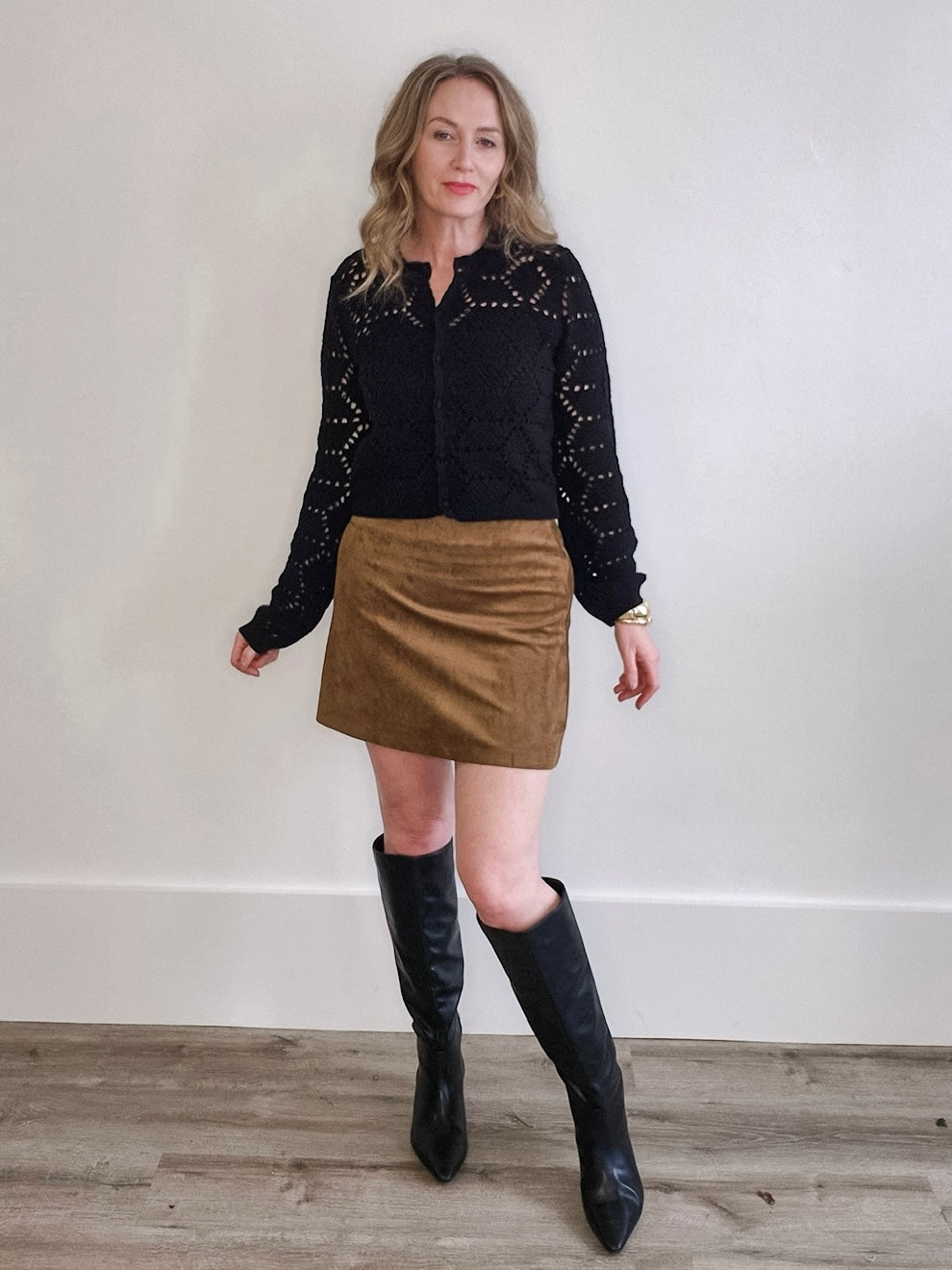 Ciera Suede Mini Skirt - Coconut-Skirt- Hometown Style HTS, women's in store and online boutique located in Ingersoll, Ontario