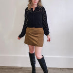 Ciera Suede Mini Skirt - Coconut-Skirt- Hometown Style HTS, women's in store and online boutique located in Ingersoll, Ontario