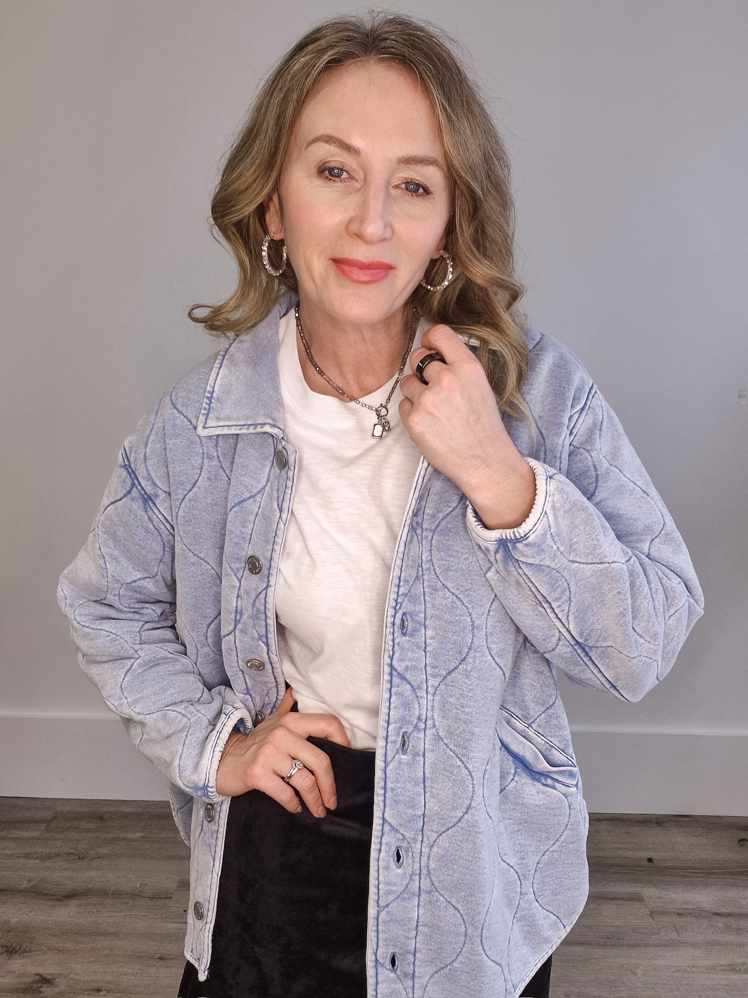Z Supply Boulder Knit Denim Jacket-Coat & Jackets- Hometown Style HTS, women's in store and online boutique located in Ingersoll, Ontario