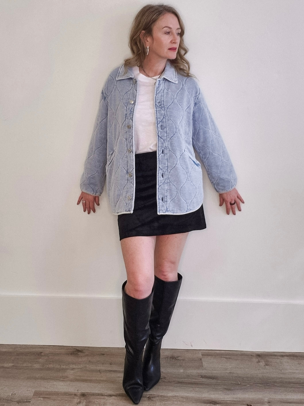 Z Supply Boulder Knit Denim Jacket-Coat & Jackets- Hometown Style HTS, women's in store and online boutique located in Ingersoll, Ontario