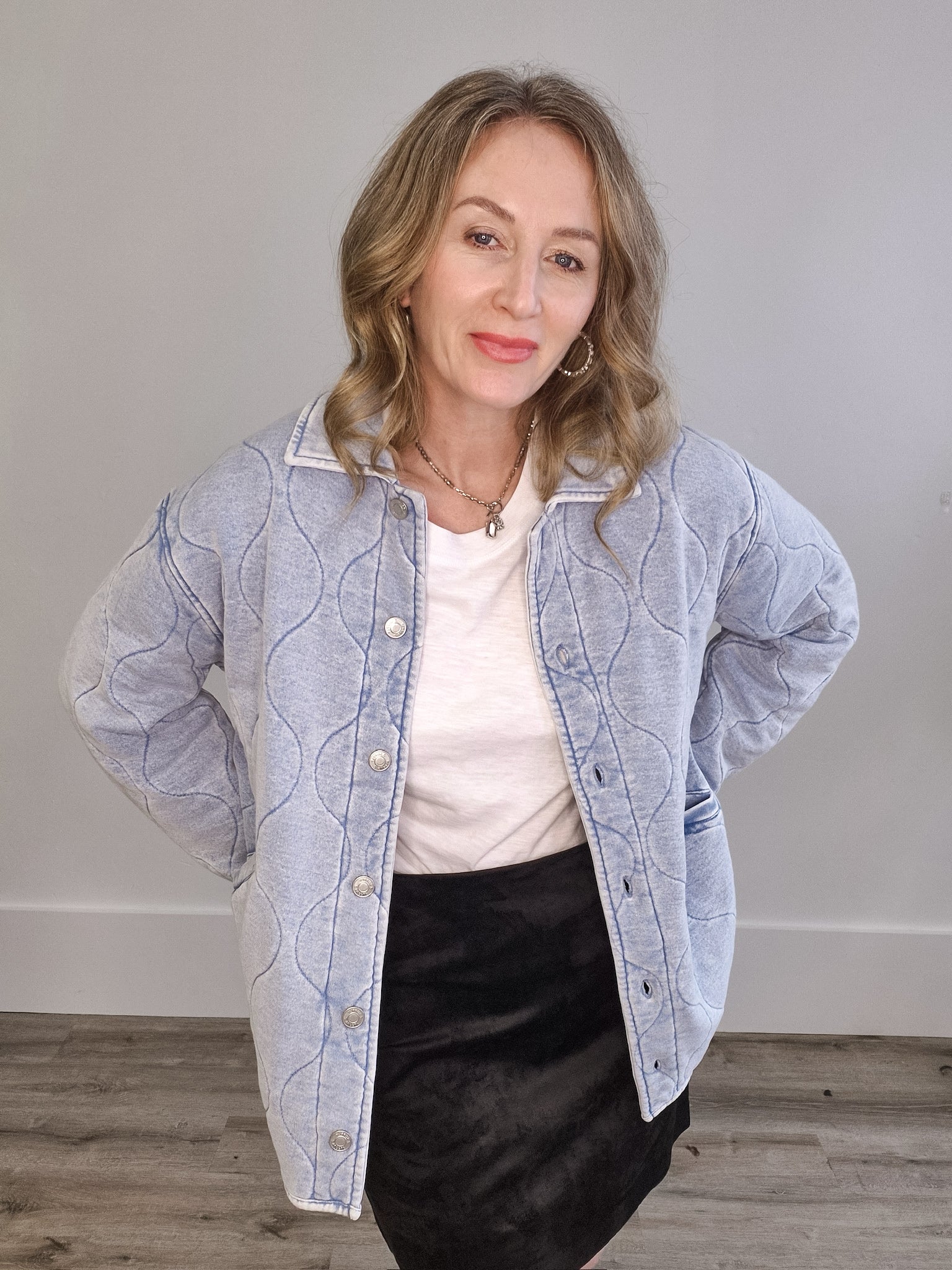 Z Supply Boulder Knit Denim Jacket-Coat & Jackets- Hometown Style HTS, women's in store and online boutique located in Ingersoll, Ontario