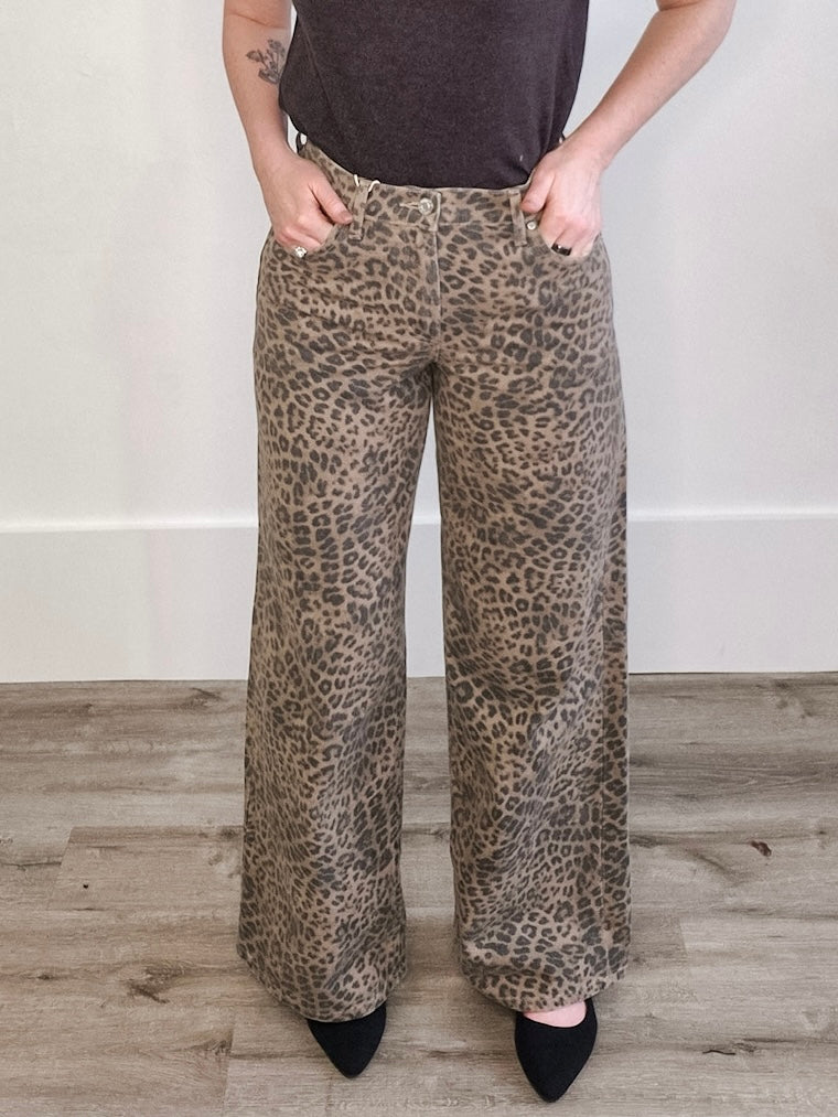 Z Supply - Marli Denim Leopard Pant-Denim- Hometown Style HTS, women's in store and online boutique located in Ingersoll, Ontario