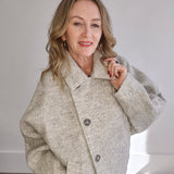 Boucle Jacket - Grey-Coat & Jackets- Hometown Style HTS, women's in store and online boutique located in Ingersoll, Ontario