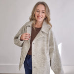 Boucle Jacket - Grey-Coat & Jackets- Hometown Style HTS, women's in store and online boutique located in Ingersoll, Ontario
