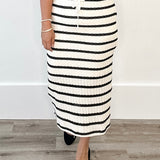 Crochet Knit Midi Skirt - Black & Cream-Skirt- Hometown Style HTS, women's in store and online boutique located in Ingersoll, Ontario