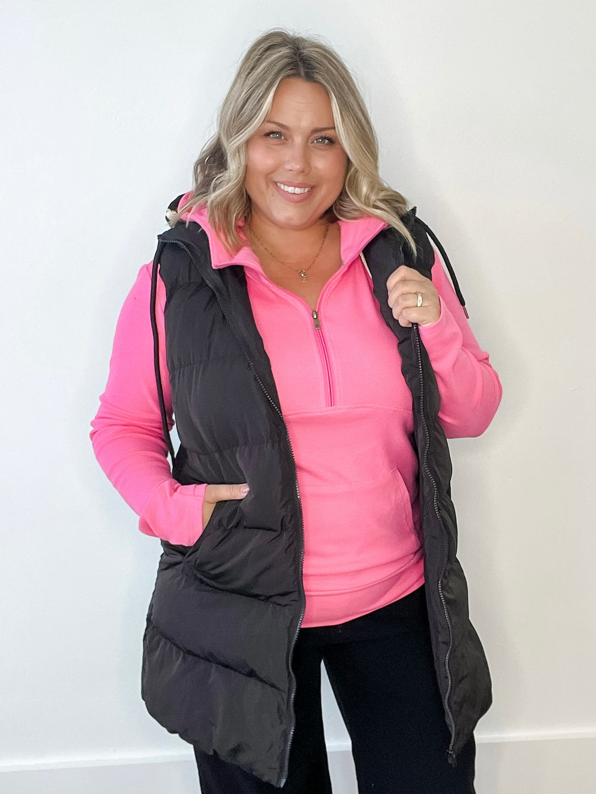 Half Zip Sweatshirt - Midnight Rose-Sweaters and Cardigans- Hometown Style HTS, women's in store and online boutique located in Ingersoll, Ontario