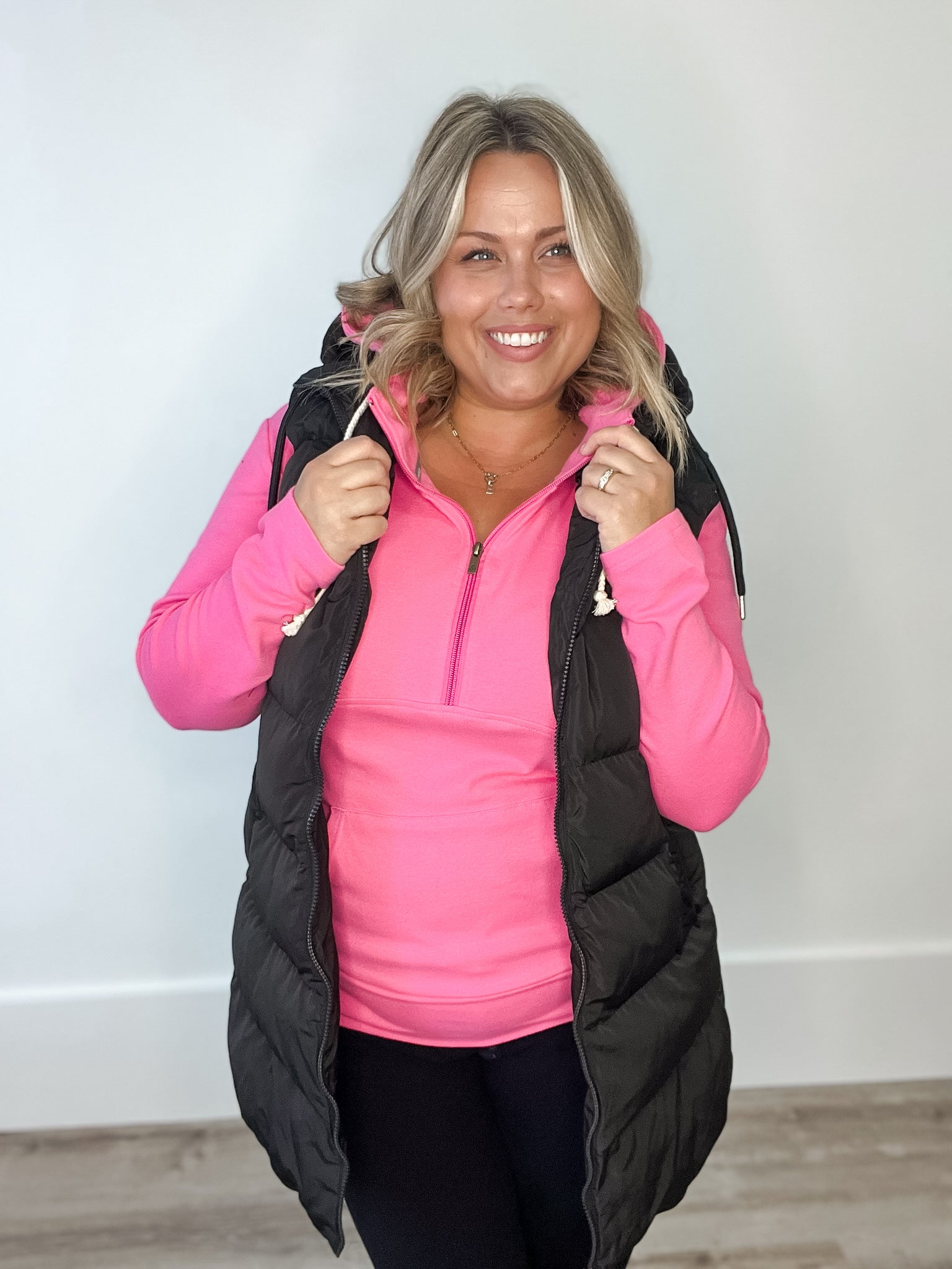 Half Zip Sweatshirt - Midnight Rose-Sweaters and Cardigans- Hometown Style HTS, women's in store and online boutique located in Ingersoll, Ontario