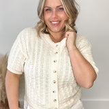 Textured Button-Up Knit - Ivory-Sweater- Hometown Style HTS, women's in store and online boutique located in Ingersoll, Ontario