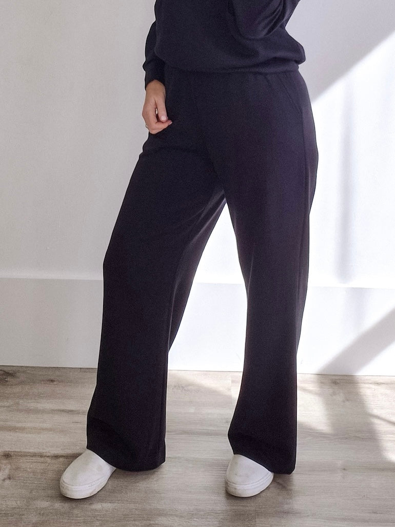 Annika Trousers - Deep Black-Pants- Hometown Style HTS, women's in store and online boutique located in Ingersoll, Ontario