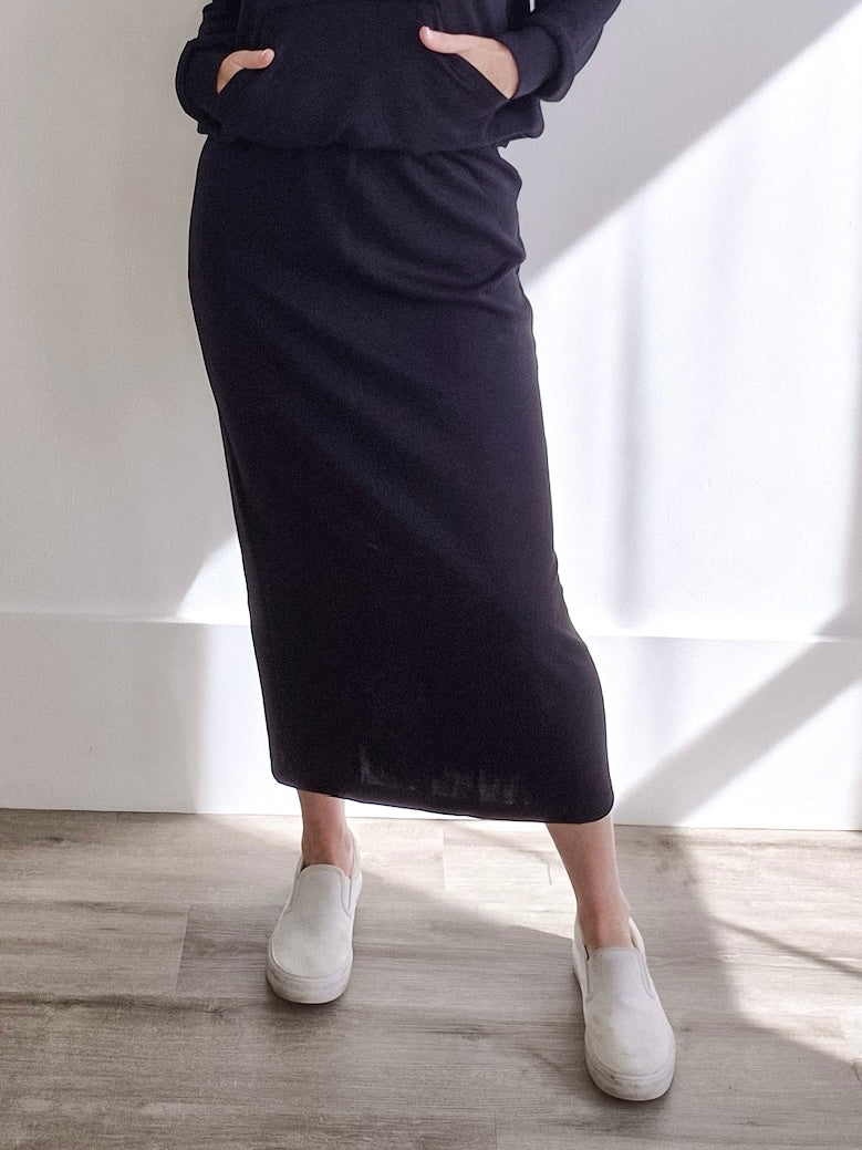 Annika Skirt - Deep Black-skirt- Hometown Style HTS, women's in store and online boutique located in Ingersoll, Ontario