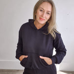 Annika Hooded Sweatshirt - Deep Black-Casual Tops- Hometown Style HTS, women's in store and online boutique located in Ingersoll, Ontario