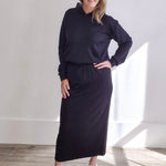 Annika Skirt - Deep Black-skirt- Hometown Style HTS, women's in store and online boutique located in Ingersoll, Ontario