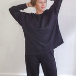 Annika Pullover - Deep Black-Casual Tops- Hometown Style HTS, women's in store and online boutique located in Ingersoll, Ontario