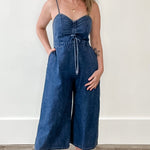 Denim Jumpsuit-Jumpsuits & Rompers- Hometown Style HTS, women's in store and online boutique located in Ingersoll, Ontario