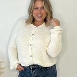 Maxie Fluffy Cardigan- Cream-Sweaters and Cardigans- Hometown Style HTS, women's in store and online boutique located in Ingersoll, Ontario