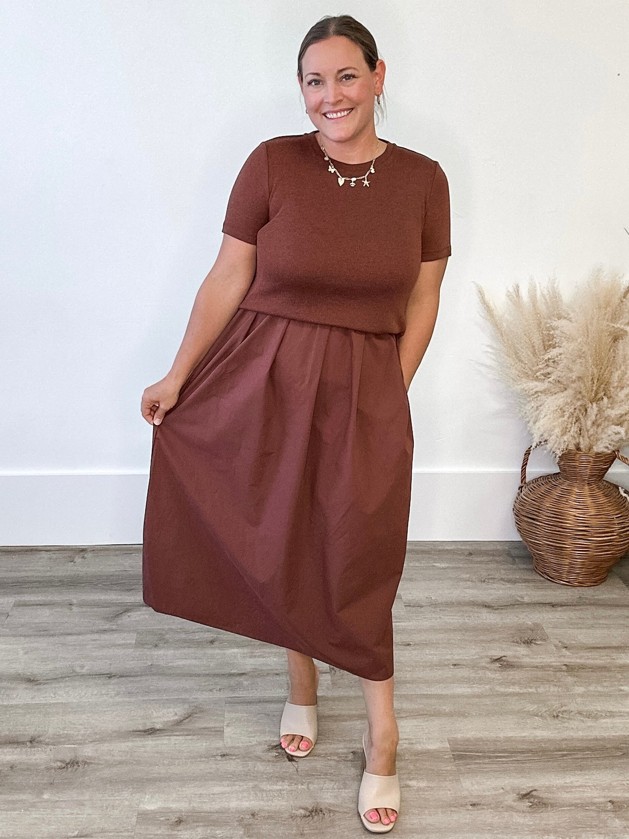 Mixed Media Sweater Midi Dress-dress- Hometown Style HTS, women's in store and online boutique located in Ingersoll, Ontario