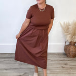 Mixed Media Sweater Midi Dress-dress- Hometown Style HTS, women's in store and online boutique located in Ingersoll, Ontario