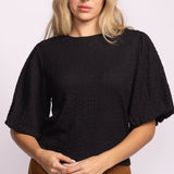 Lita Top - Black-blouse- Hometown Style HTS, women's in store and online boutique located in Ingersoll, Ontario