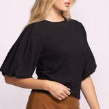 Lita Top - Black-blouse- Hometown Style HTS, women's in store and online boutique located in Ingersoll, Ontario
