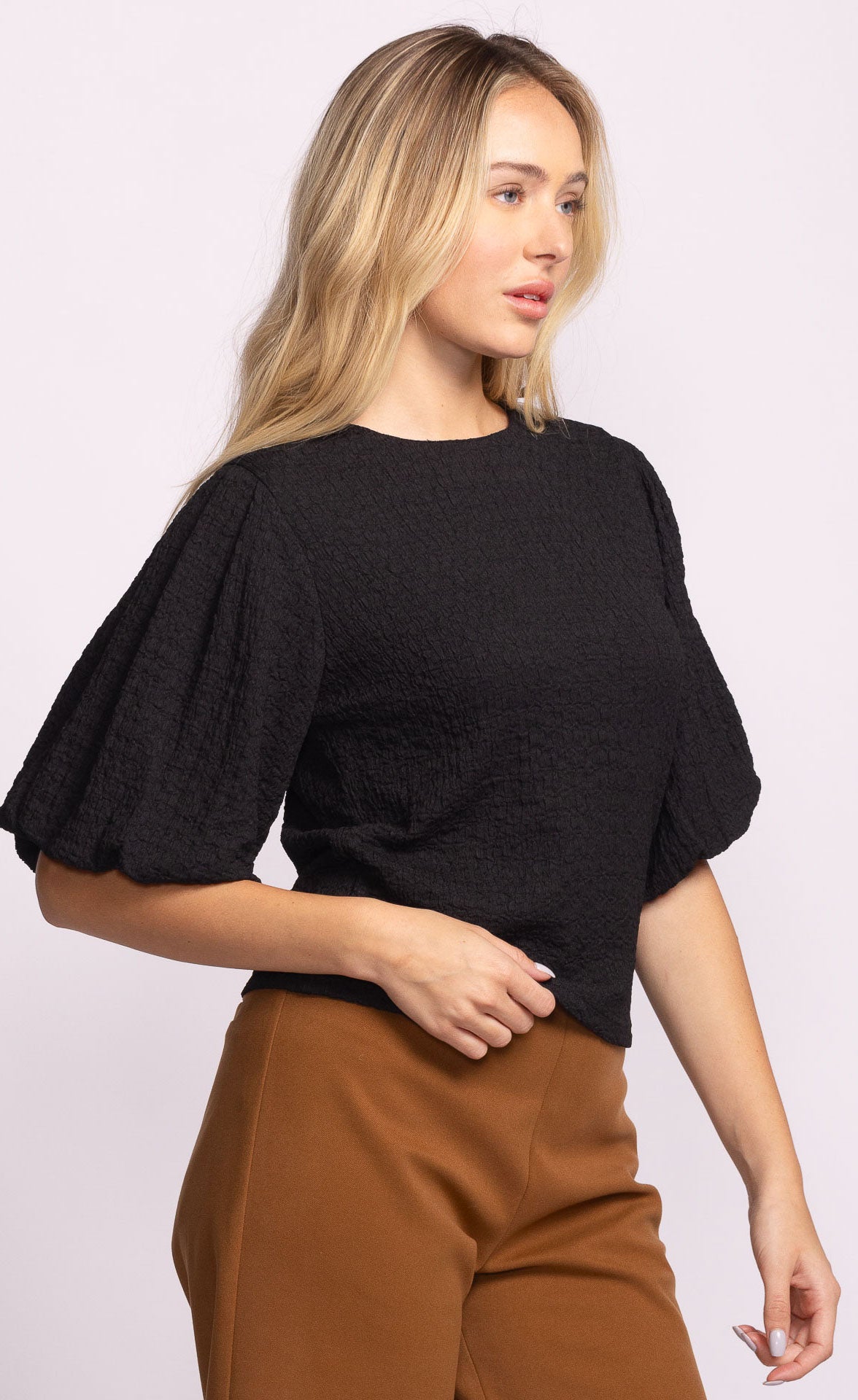 Lita Top - Black-blouse- Hometown Style HTS, women's in store and online boutique located in Ingersoll, Ontario