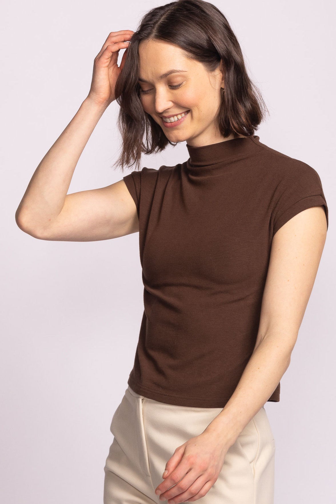 Nicolas Top - Brown-Casual Tops- Hometown Style HTS, women's in store and online boutique located in Ingersoll, Ontario