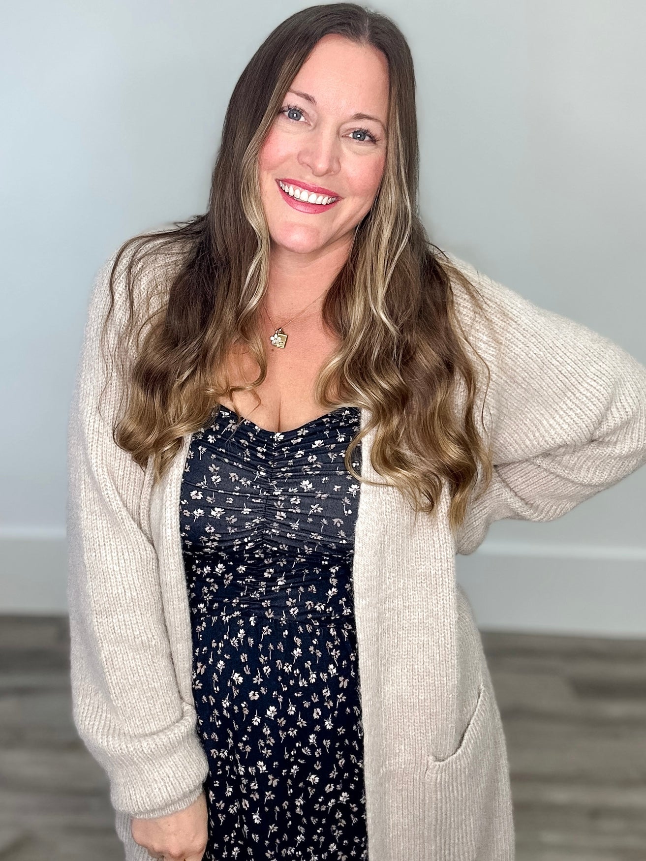 Georgina Ditsy Dress - Black-Casual Dresses- Hometown Style HTS, women's in store and online boutique located in Ingersoll, Ontario