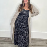 Georgina Ditsy Dress - Black-Casual Dresses- Hometown Style HTS, women's in store and online boutique located in Ingersoll, Ontario