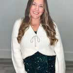 Sparkly Bow Cardigan - Cream-cardigan- Hometown Style HTS, women's in store and online boutique located in Ingersoll, Ontario
