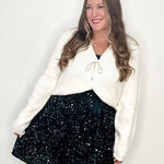 Sparkly Bow Cardigan - Cream-cardigan- Hometown Style HTS, women's in store and online boutique located in Ingersoll, Ontario