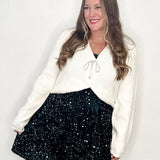 Sparkly Bow Cardigan - Cream-cardigan- Hometown Style HTS, women's in store and online boutique located in Ingersoll, Ontario