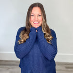 Elfie Rib Long Sleeve Top - Blue Sapphire-Intimates- Hometown Style HTS, women's in store and online boutique located in Ingersoll, Ontario